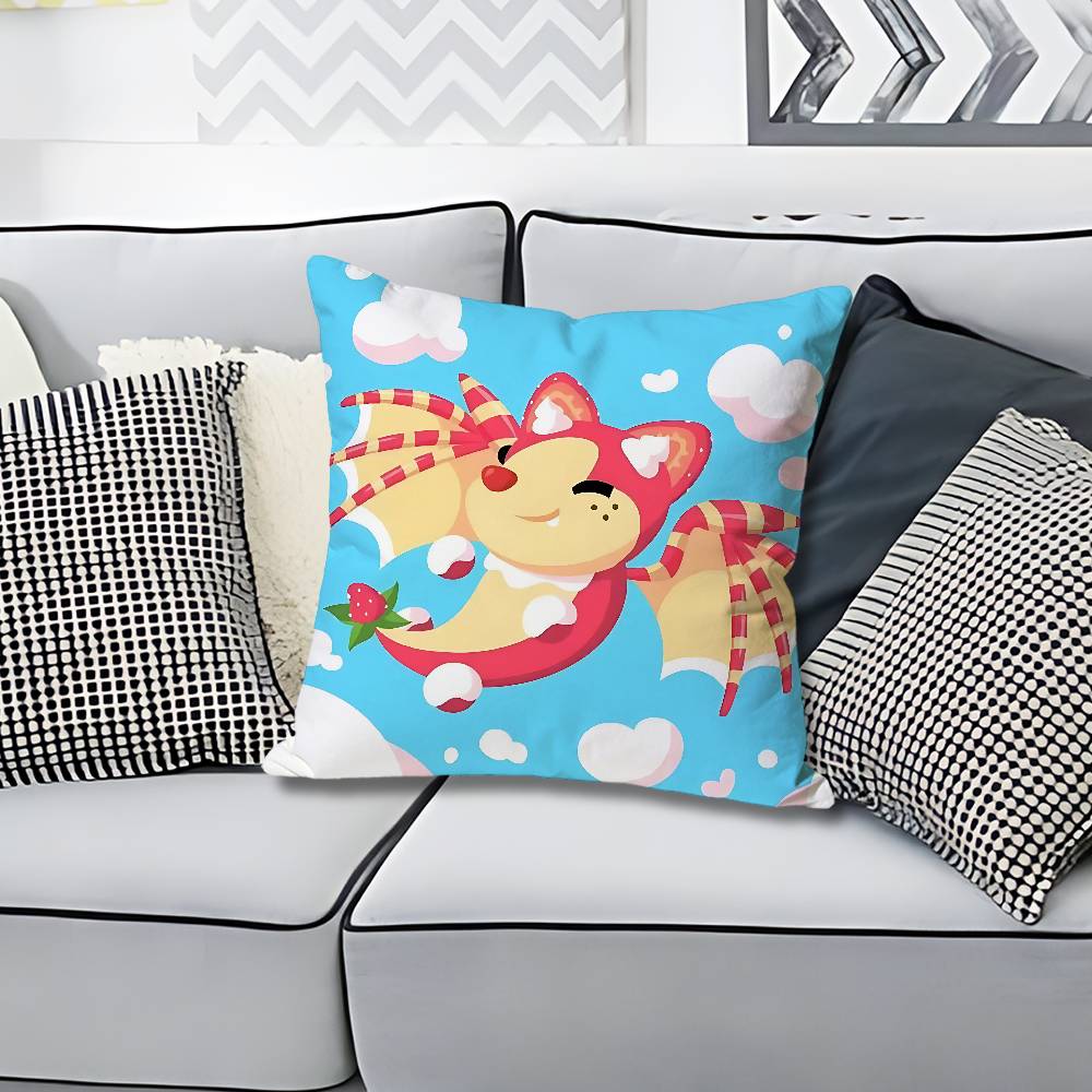 AAdopts Me Game Pillow Cases for Bedroom Living Room Sofa Home Decor Polyester Cushion Cover with Zipper