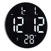 Round Digital Wall Clock 12 24Hr USB Powered Silent Modern LED Wall Clock for Living Room Bedroom
