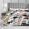 Colorful Cat Pattern Keep warm,Flannel Blanket for Bedroom, Living Room, Sofa, and Nap