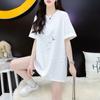Summer New Women's Feeling Full of Stars Short-sleeved Loose Round Neck Medium-length T-shirt