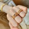 Luxury Open Ring Natural Amethyst Crystal French Vintage Design Elegant Adjustable Women Fashion Jewelry Gift