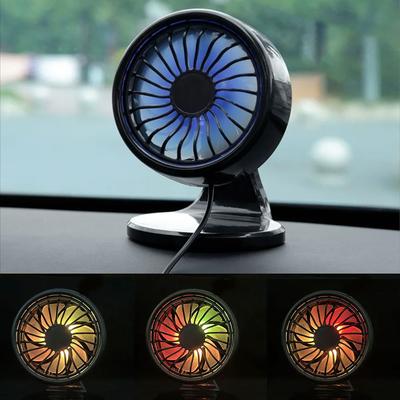 3-speed Car Air Outlet Clamp/Stand Up Cooling Fan USB Charge Car Fan Neon Ambient Lights LED 360 Degree Summer Car Accessories