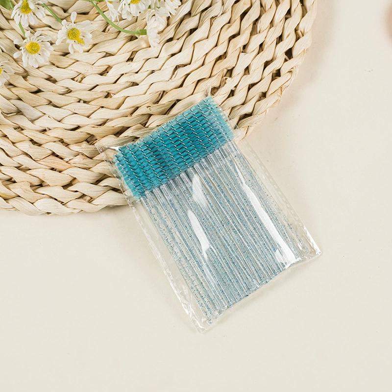 50 Pièces Brosses Jetables pour Extensions de Cils Sourcils Cils Goupillons Baguettes de Mascara Avec Étui de Rangement Outils de Maquillage de Beauté