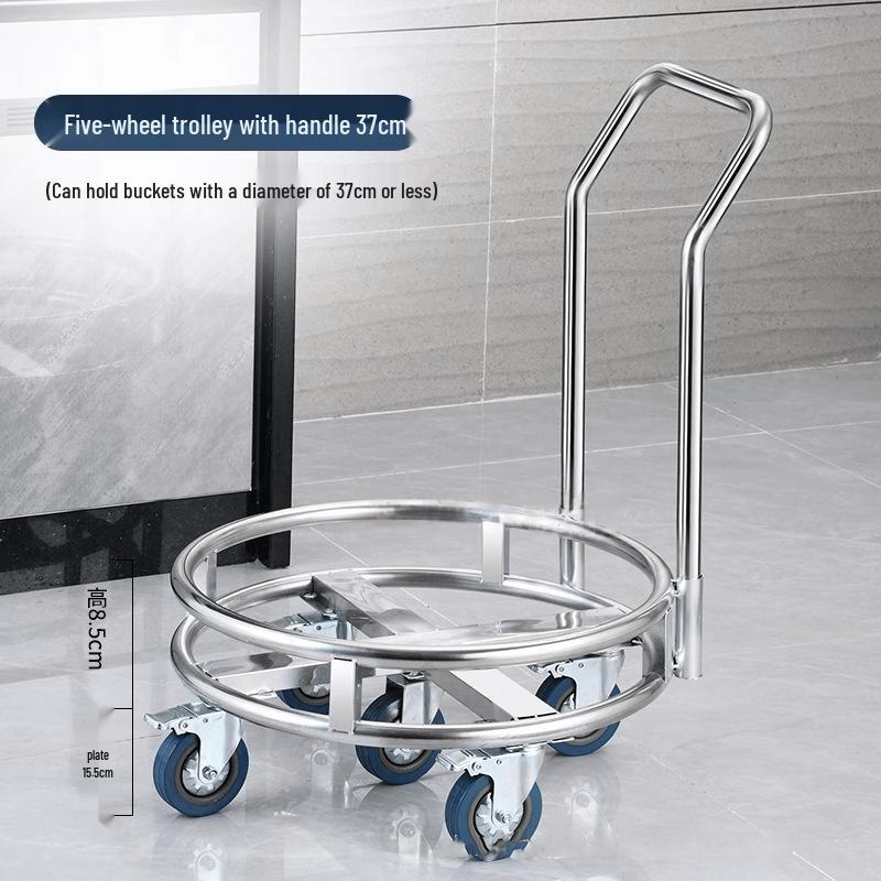 Stainless Steel Round Rolling Utility Cart