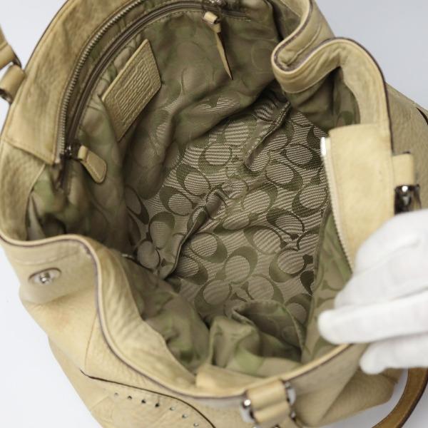 COACH leather Tote Bag leather beige Women 5056 Used