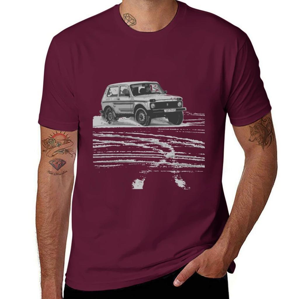 T-shirt Lada Niva Drifting Anime Vintage Abbigliamento Uomo