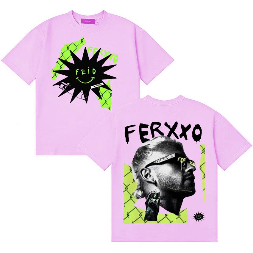 Feid Inter Shibuya La Mafia Fans Gift Merch Tshirt Unisexs Women Summer Fashion T Shirt Teenagers Cotton Oversized Crewneck T Shirt