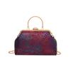 Bloemen geborduurde crossbody tassen voor dames Stijlvolle schoudertas met metalen handvat en kettingriem Boheemse clutch handtassen portemonnee