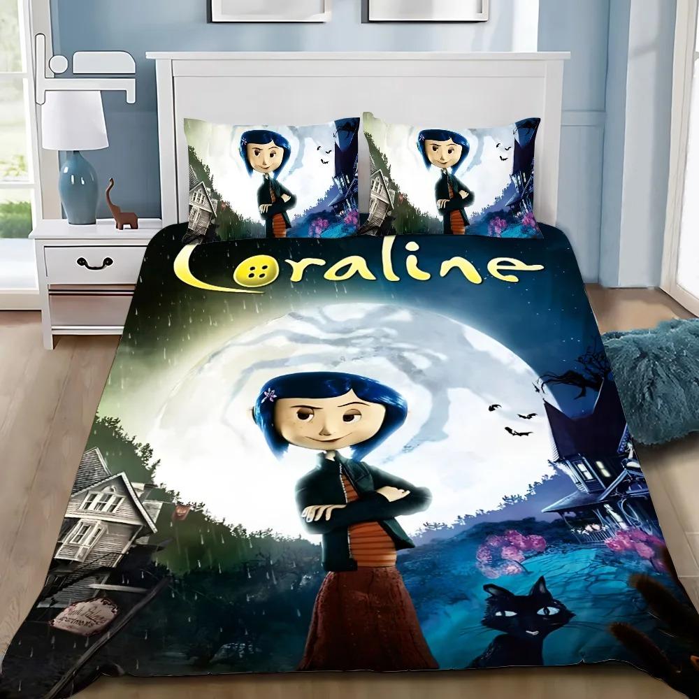 Bedding Set Duvet Cover Pillowcase Horror Film C-Coralines Boy Girl Bedroom Decoration Children Gift Single Double Large Size