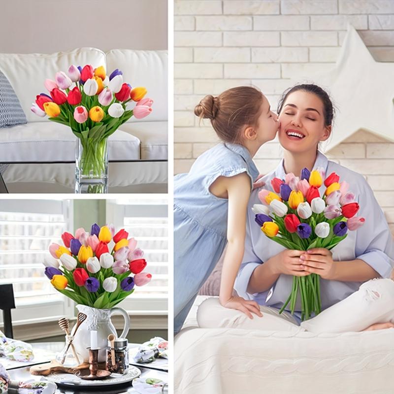 3/5Pcs Tulip Artificial Flowers Bouquet 33CM Fake Flowers for Home Decor Garden Wedding Marriage Decoration Flower Arrangement