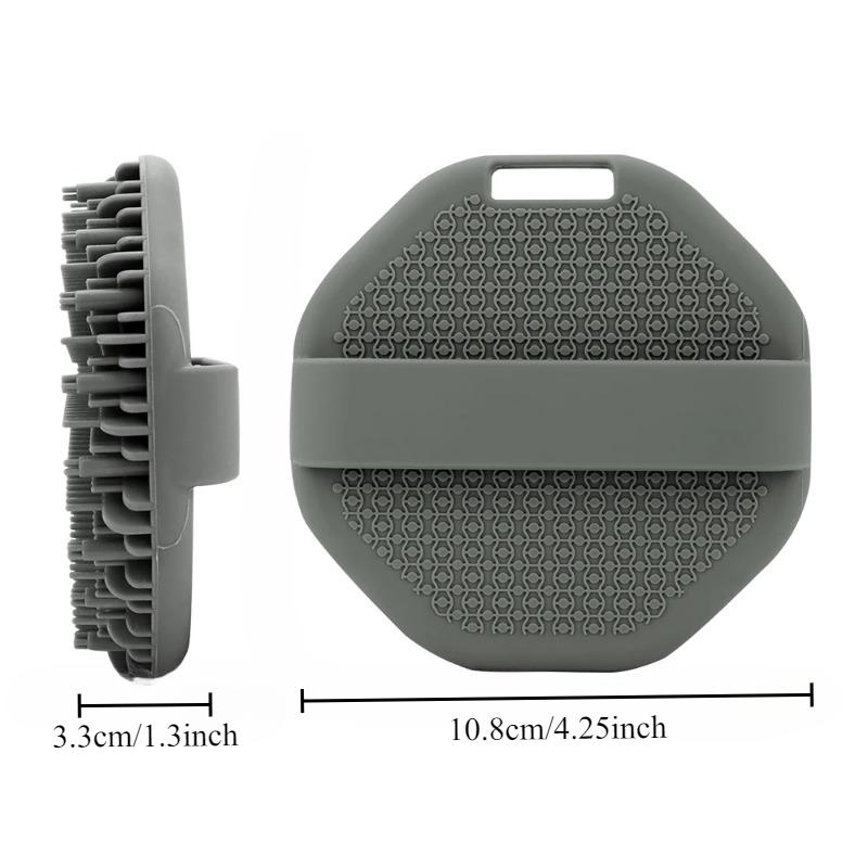 1 st Polygonal Silikonbadborste Djup Exfoliering och Skrubbning Massageborste Silikon Kroppsskrubbare Badrumsbadverktyg