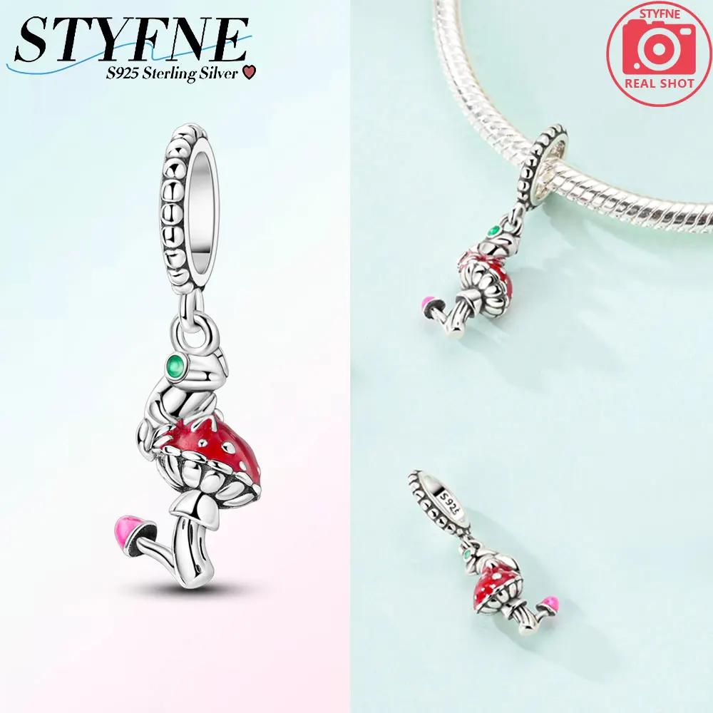 

Authentic Charm Bead Charms copper Frog and Red Mushroom Bead Charms Compatible With Plata Bracelets for Women Jewellery Making Fine Gifts