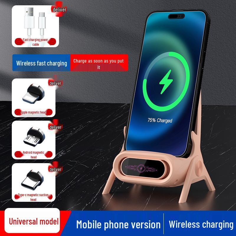 15W Wireless Charging Phone Holder for Apple & Android - Desktop Stand, Horizontal & Vertical Support