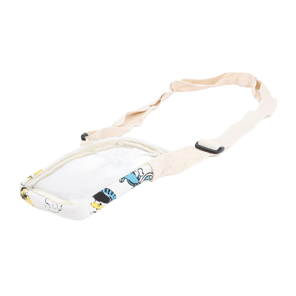 Portable Small Shoulder Pouch Bag Transparent Soft Shell Hanging Pouch with Adjustable Shoulder Stra