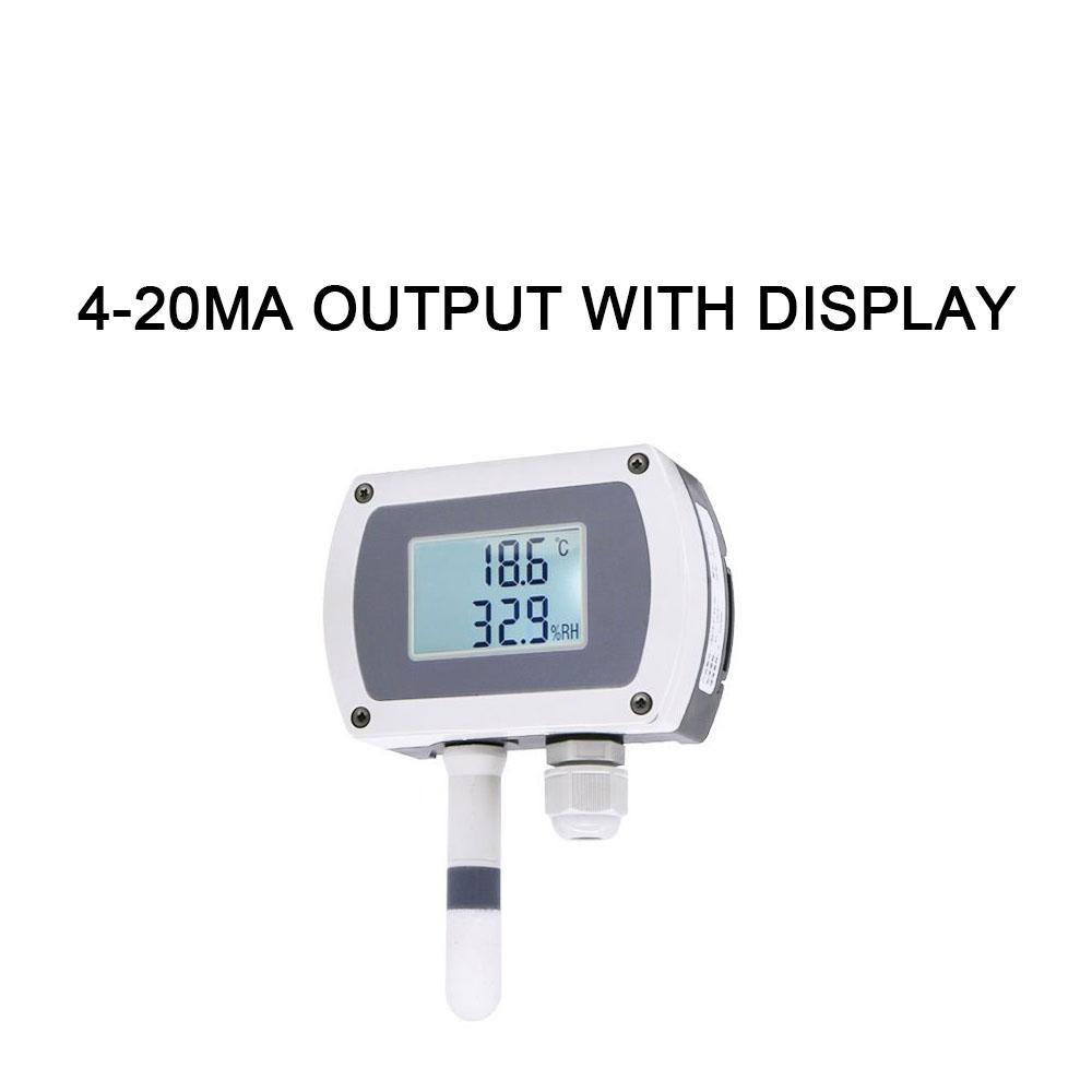 4-20mA RS485 Modbus Wall-mounted Temperature and Humidity Transmitter Sensor with Display Track Installation