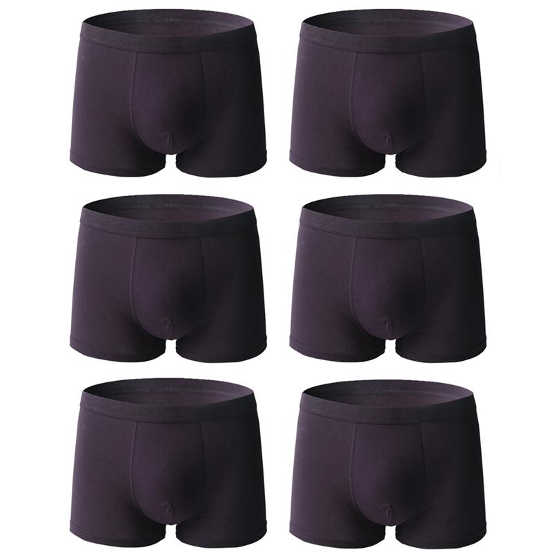 6Pcs Oversized Underwear Men Solid Cotton Boxers Comfort Mid‑Waist Boxer Briefs For Big Guys Daily Wear Panties L XL 2XL 3XL 4XL 5XL 6XL