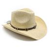 Modischer, lässiger, handgewebter Jazz-Strohhut im ethnischen Stil mit breiter Krempe für Herren und Damen im Freien mit Sonnenschutz