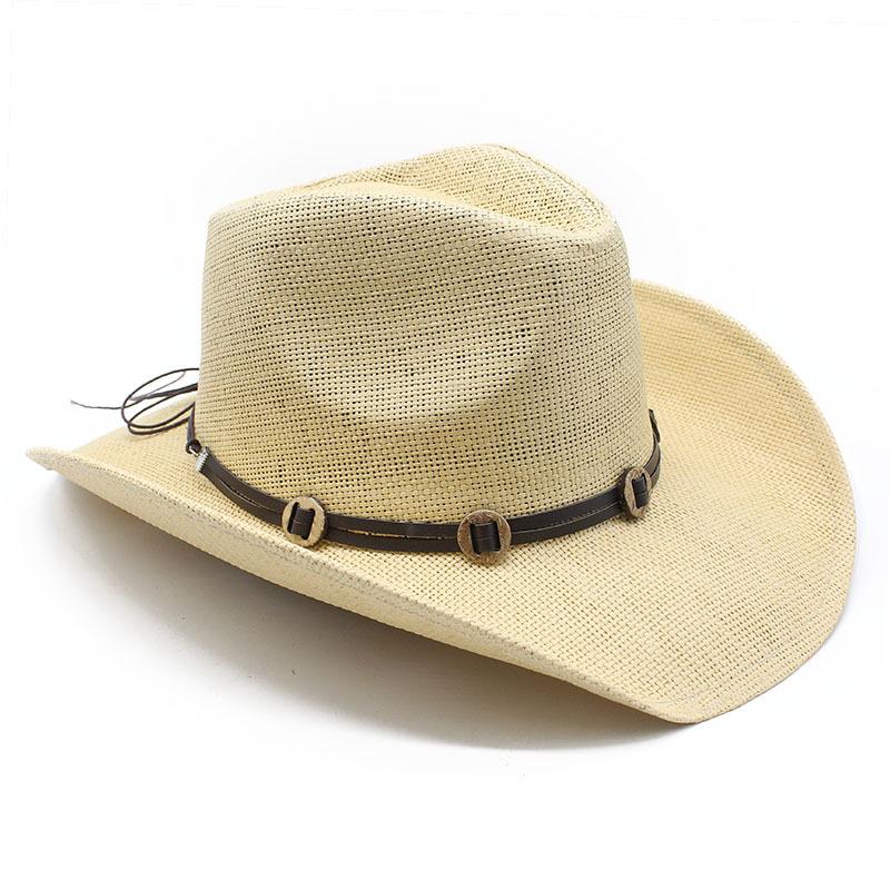 Pălărie de paie cu bor larg, țesute manual, stil etnic, pentru bărbați și femei, cu protecție solară în aer liber, stil casual, stil Jazz, pălărie de paie