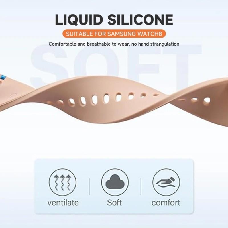 Silicone Strap for Samsung Galaxy Watch 8 40 44mm Band with Case Screen Protector Bumper Cover