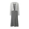 GGPX New York Outer Set Maxi Stripe Pattern Dress Gq6st003f