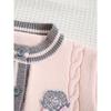 New Girls' Sweater Set - British College Style Knitted Cardigan & Trendy Pleated Skirt Two-Piece, for Outdoor