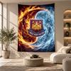 Dekoracyjna gobelin, Sztuka ścienna z nadrukiem piłkarskim West Ham United, Lekka ozdoba ścienna do tła sypialni
