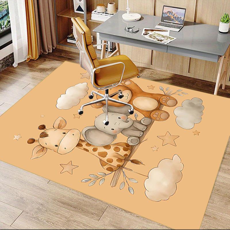 1PC Giraffe Elephant Anti-slip Carpet, Suitable for Office, Bedroomand Playrooms. It Can Also Be Used As a Sofa Footrest cover-W78
