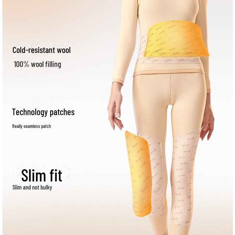 Women's Round Neck and Men's High Collar Thermal Set: Plus Velvet Autumn Wear & Thickened Winter Underwear