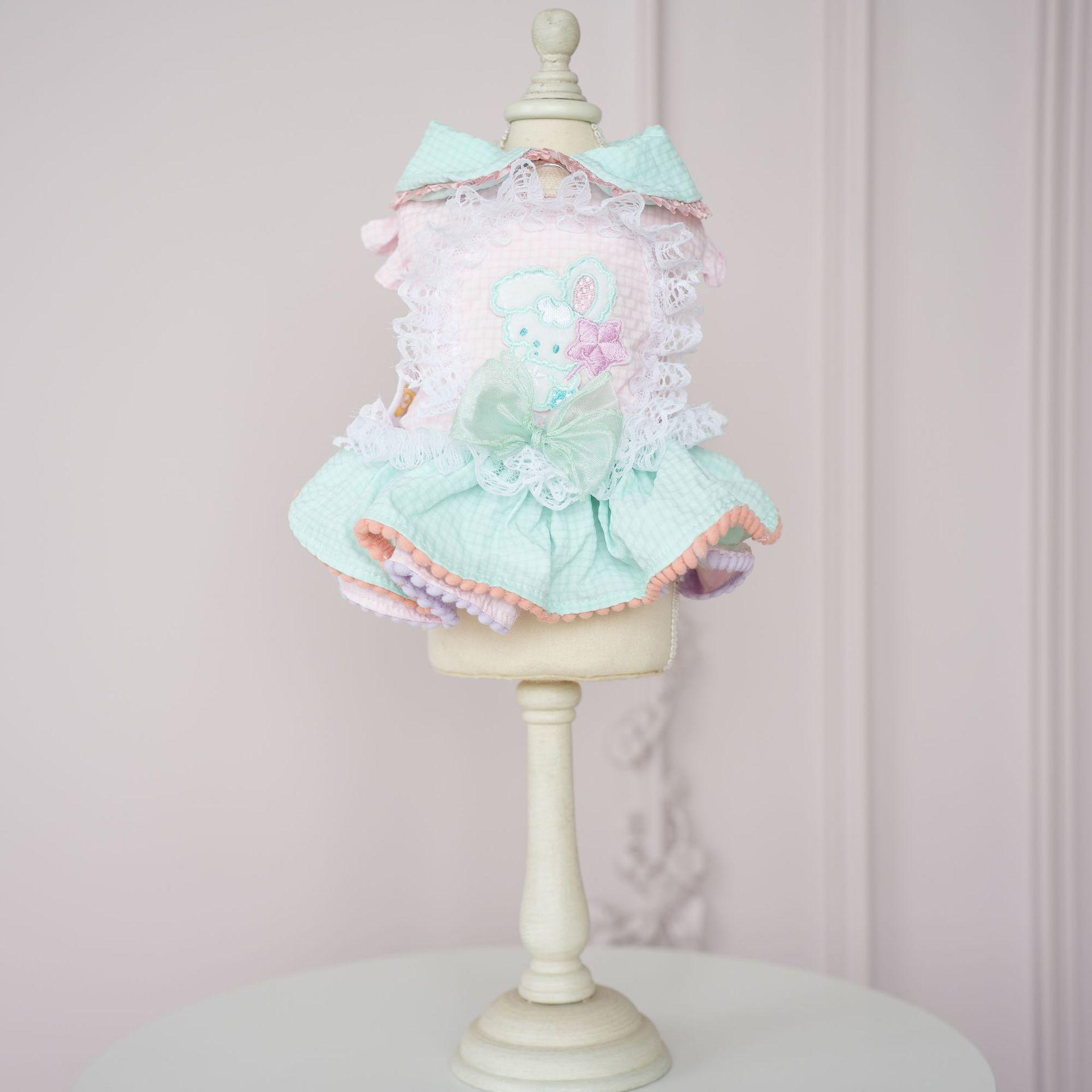 

Pet осень и зима новая красочная маленькая сетчатая юбка из кролика ветрозащитное и водонепроницаемое зимнее пальто одежда для собак маленьких собак M