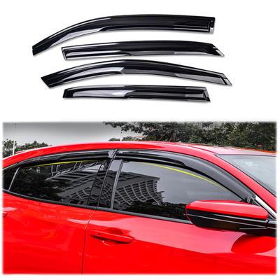 Honda Civic Rain Guards: Fits Hatchback & Sedan - Window Eyebrows & Deflectors