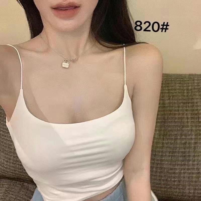 Spicy Girl Eis-Seide Damen Tanktop mit Brustpolster und stilvollem Rücken - Perfektes Sommer-Unterhemd/Oberbekleidung