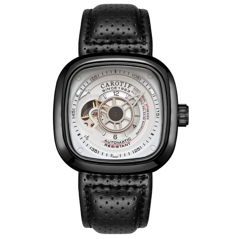 

Carrotive TikTok Hot Men s Automatic Mechanical Watch, Hollow Square Large Dial