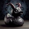 Lovely Duckieville Duck Statuette Punk Rock Duck Statue Satanic Duck