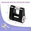 Sun Walker Trailer Tongue Coupler Lock, Dia 1/4 Inch 3/4 Inch Span Anti-Theft Trailer Tongue Lock with Keys, Heavy-Duty Hitch Coupler Locks for Tow