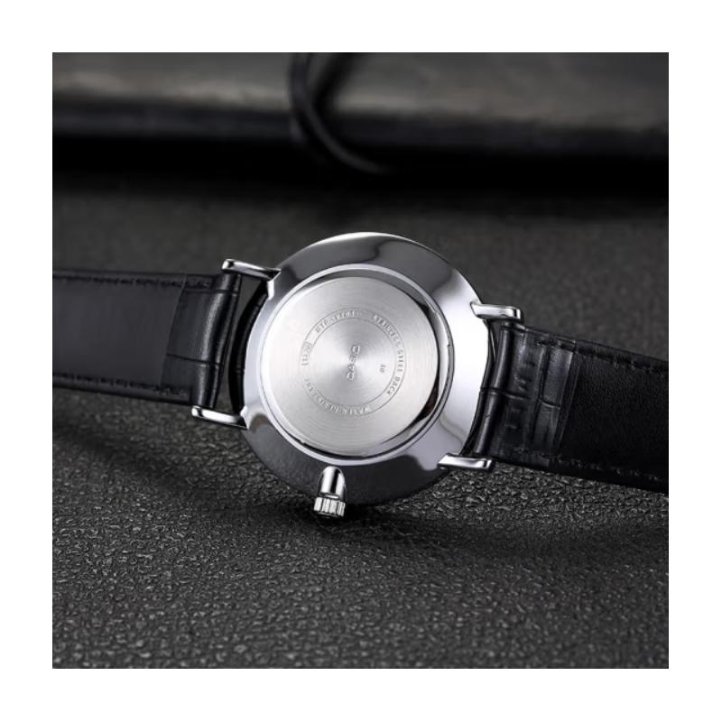 Casio STANDARD Series Quartz Movement Leather Strap Japanese and Korean Watch Men's Watch Silver Dial MTP-VT01L-1B