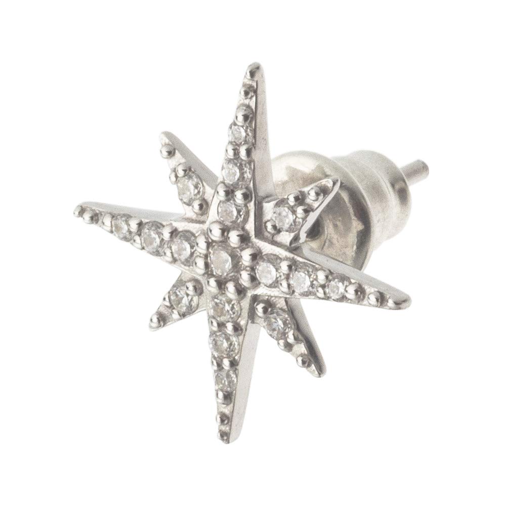 [ARTEMISKINGS] North Star Stud Earrings ak-ake0091 Silver Accessory Men's Women's Brand Jewelry Silver Stud Earrings Stud Earrings Silver 925