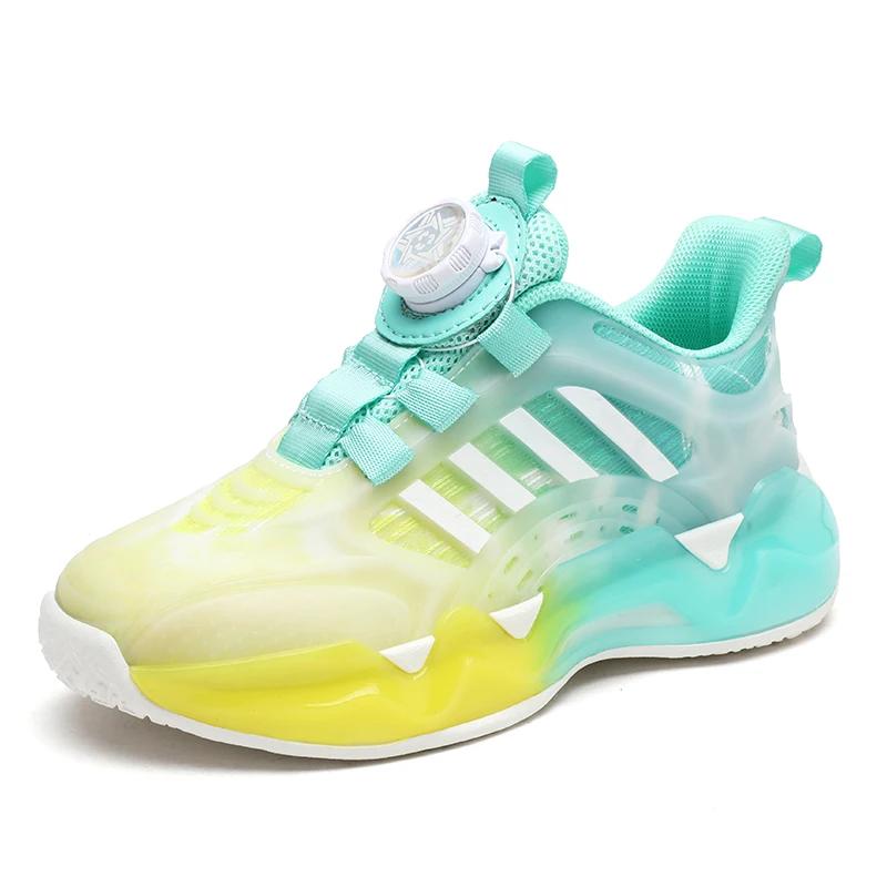 

Нове Легке Дитяче Спортивне Взуття Поворотна Пряжка Кросівки для Хлопчиків Повсякденні Дихаючі Бігові Кросівки Вуличне Дитяче Тенісне Взуття 38 зелений