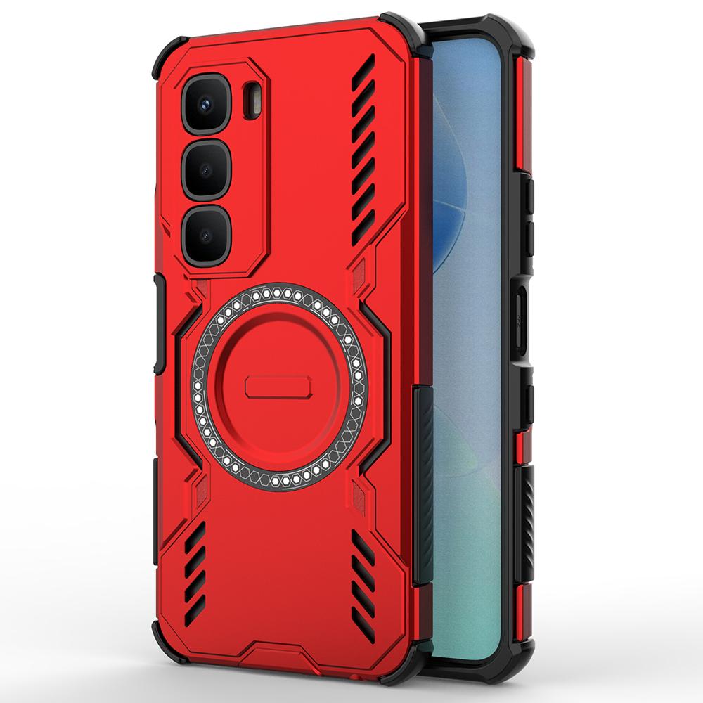 For Infinix Hot 60 4G Magnetic Case Butterfly Armor Hollow Heat Dissipation PC+TPU Phone Cover