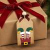 Natural Pine Wood Decor Christmas Wooden Hanging Ornaments, 2D Snowman Reindeer Clown Figure Rustic Party Supplies Pendant Decorations, Farmhouse