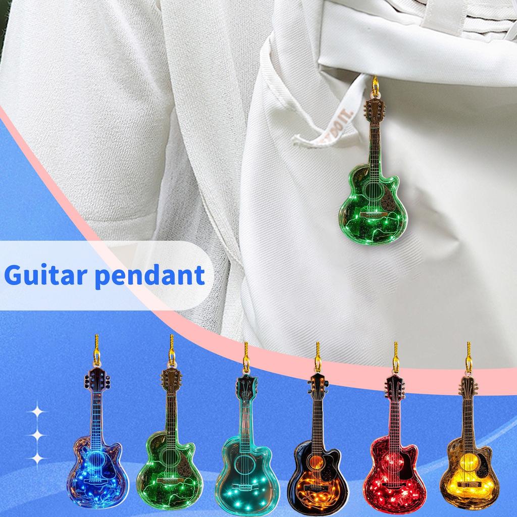 Guitar Ornament, Handmade 2D Acrylic Guitar Decoration, Holiday Gift For Music Enthusiasts