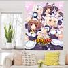 New Cute Anime Nekopara Jk Maid Girl Cartoon Tapestry Ins Style Aesthetic Wall Hanging For Girls Bedroom Decor
