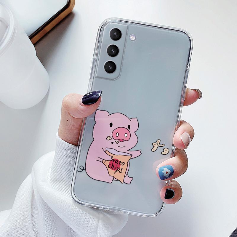 Transparent Case For Samsung Galaxy S23 S 23 Ultra S23 Plus Cover Cartoon Flowers Soft TPU Shockproof Funda For Samsung S24+ Bag