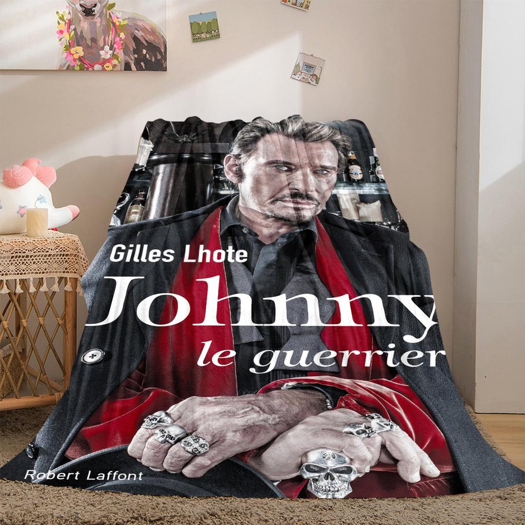 French legendary rock singer and actor Johnny Hallyday blanket soft home furnishing nap decoration four seasons warm Sherpa blanket U6