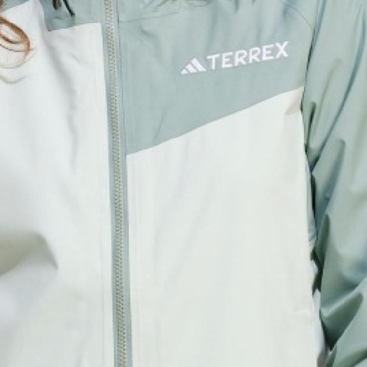 Adidas Travel Outdoor Series Comfortable Zip Hooded Long Sleeve Jacket Women Jacket Linen-Green Silver-Gray-Green JD8377