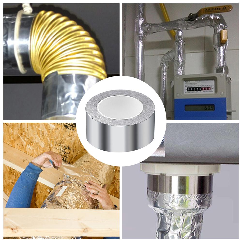 Aluminum Foil Tape 2 Inch by 66 Feet Waterproof Heat for HVAC Sealing Patching Hot and Cold Air Ducts Metal Repair
