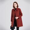 Elegant Women's Double-Faced 100% Wool Mid-Length Coat