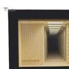 Double-layer Mirror Frame Wooden Backrooms Style Night Light, Infinite Effect Tabletop Lamp, Matte Black Solid Wood Photo Box Dustproof Ambient Light