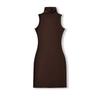 Women's Sleeveless Bodycon Dress: Retro, Mature Style, Stretchy, Slim-Fit, High-Neck, Sexy Short Skirt