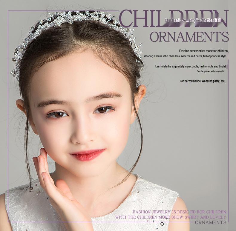 Flower Girl Hair Accessories: Wedding Headband & Wreath for Princess Bridesmaid