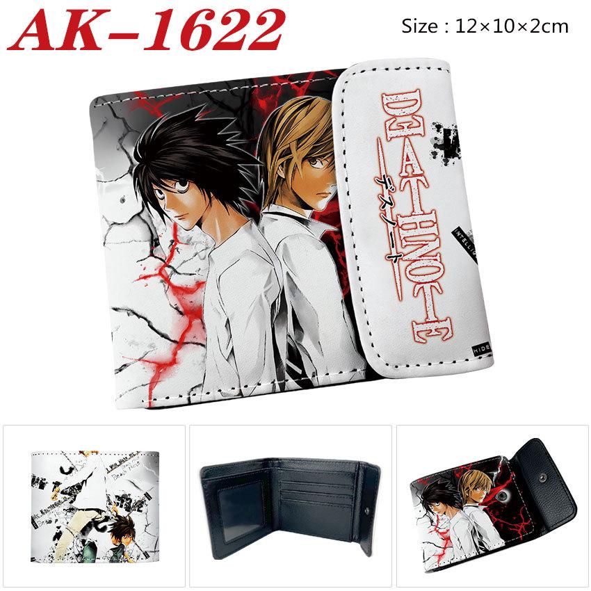 Death Note Anime Geldbörse Kurz gefaltet Druckknopfverschluss Verschleißfest Große Kapazität Kartenhalter Münzfach